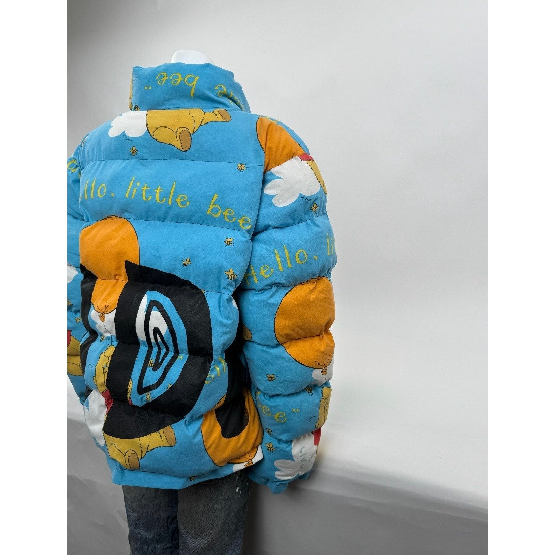 Unisex Adults Die.Go Studios Blue "Winnie The Pooh" Puffer Jacket One Size