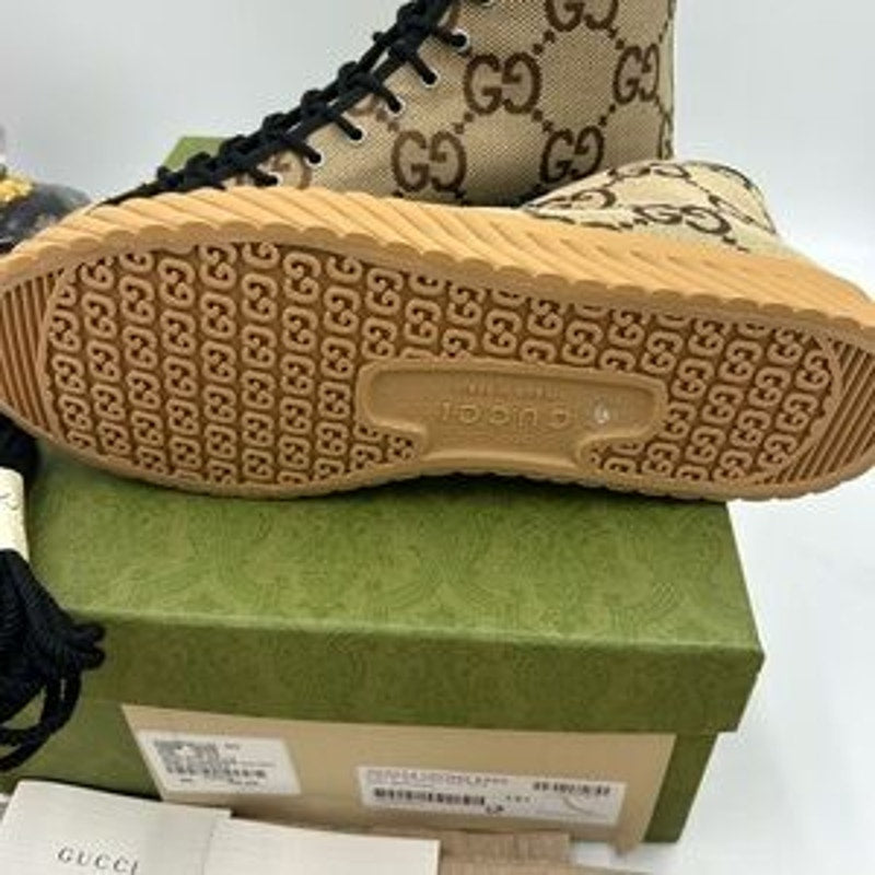 Men's Gucci, maxi GG high top canvas sneakers size 12.5 made in Spain