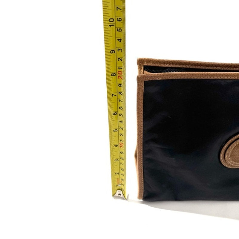 Loewe Black and Tan Leather Clutch