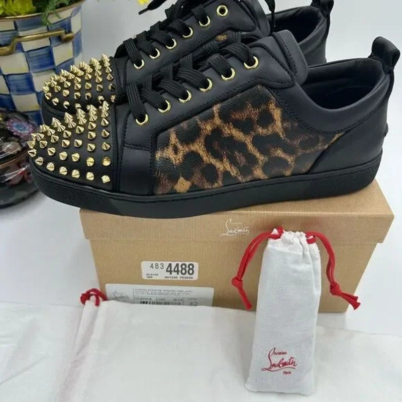 Men's Christian Louboutin, Louis Jr, spikes Orlato flat sneakers size 42 Italy