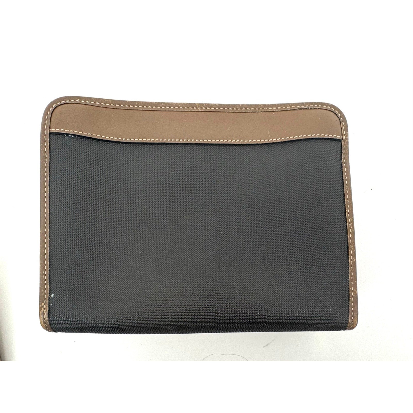 Alfred Dunhill Black & Brown PVC & Leather Clutch / Toiletry Pouch