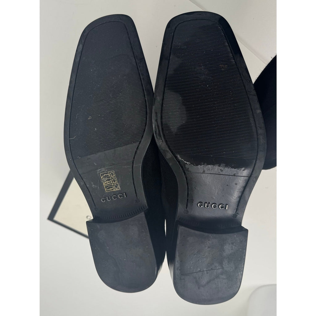 Gucci Unisex Tom Ford Black Suede Slip On Loafers Size M7.5 W9