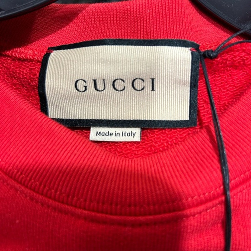 Men's Gucci logo embroidered cotton jersey sweatshirt, size large made in Italy