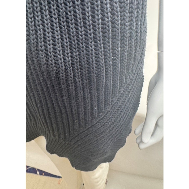 Alexander Wang NWT Black Asymmetrical Knit Mini Dress Sweater Size S
