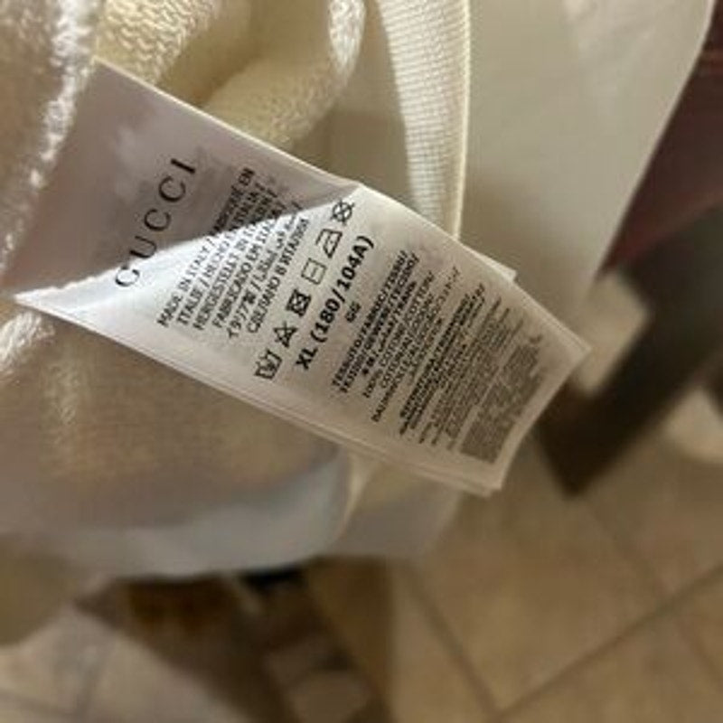 Men's Gucci FIRENZE 1921 cotton hoodie interlocking G/web stripe size XL