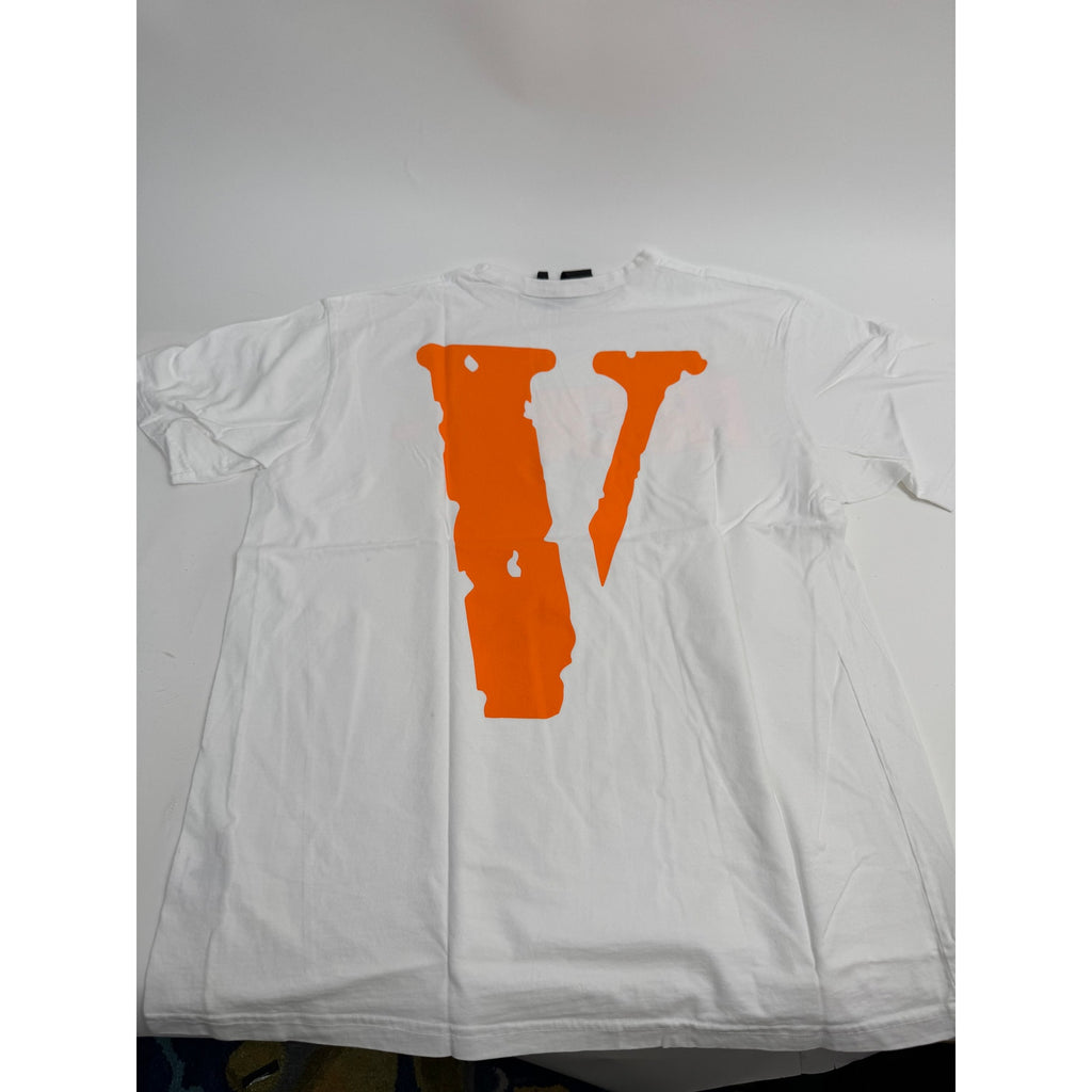 Men's Vlone x Friends NEW White and Orange Short Sleeve T-Shirt Size XL