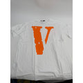 Men's Vlone x Friends NEW White and Orange Short Sleeve T-Shirt Size XL