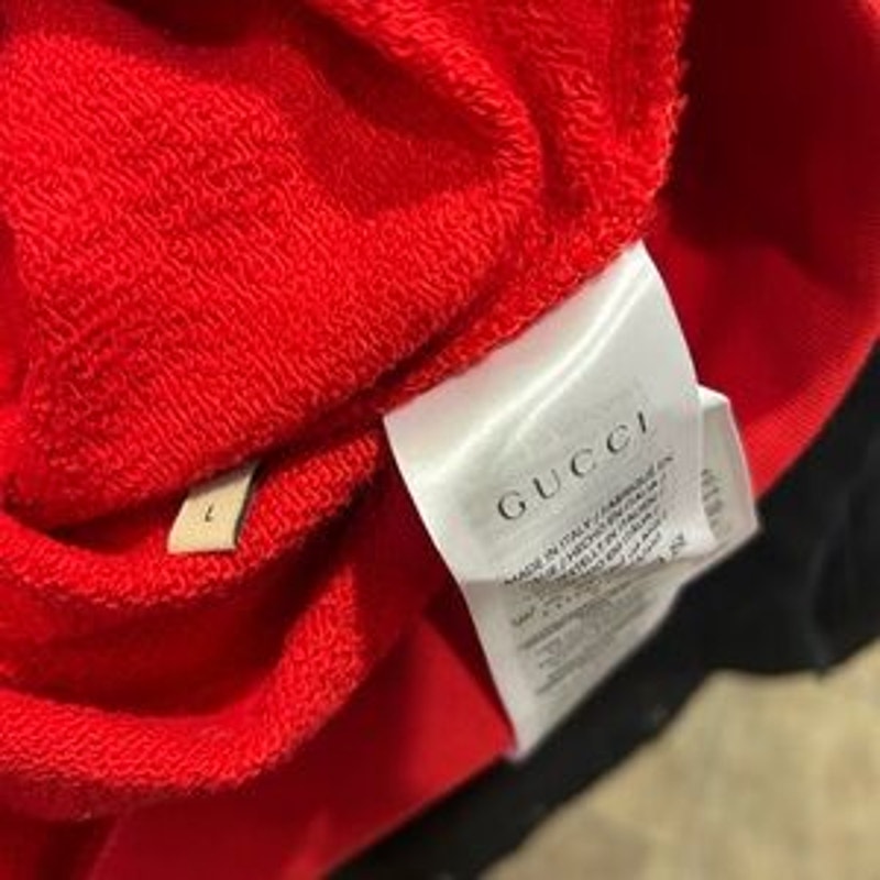 Men's Gucci logo embroidered cotton jersey sweatshirt, size large made in Italy