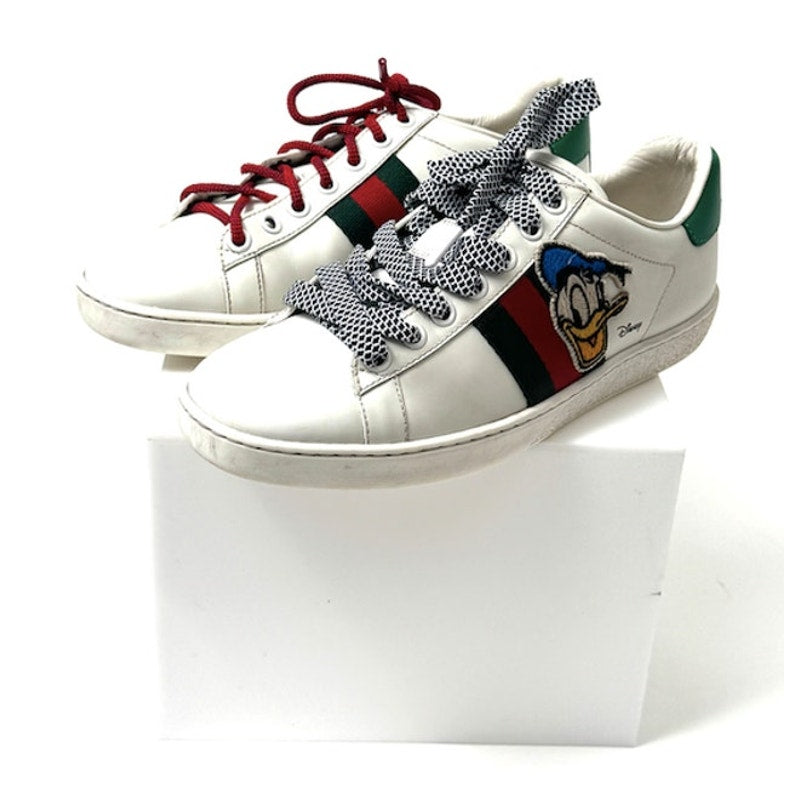Women's Disney x Gucci New Ace Donald Duck Patch Sneakers Size 4.5
