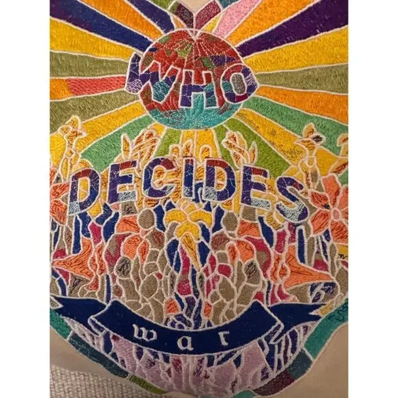 Men's Who Decides War by EV Bravado Embroidered Printed Oversized Hoodie Size L