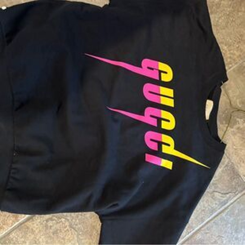 Men's Gucci blade logo print cotton sweatshirt, size XL made in Italy