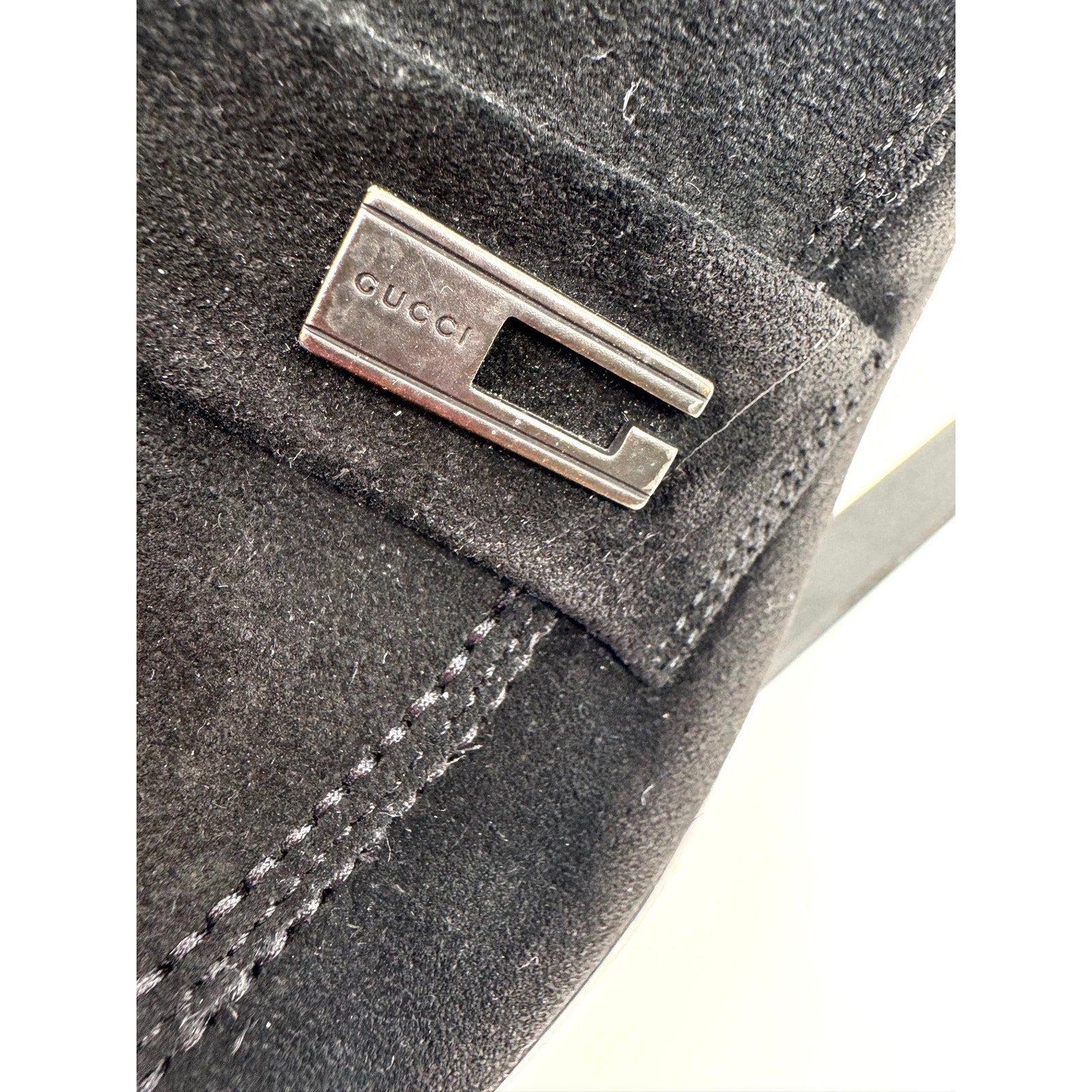 Gucci Unisex Tom Ford Black Suede Slip On Loafers Size M7.5 W9