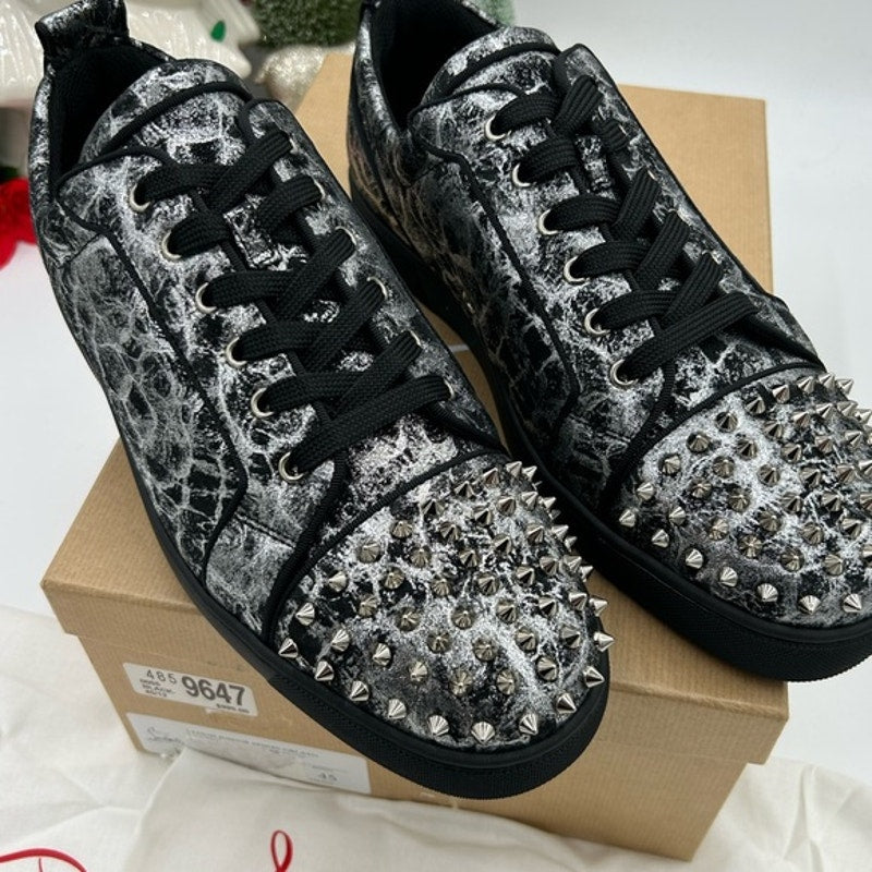 Men's Christian Louboutin, Louis Jr, orloto storm print Leather sneakers size 45