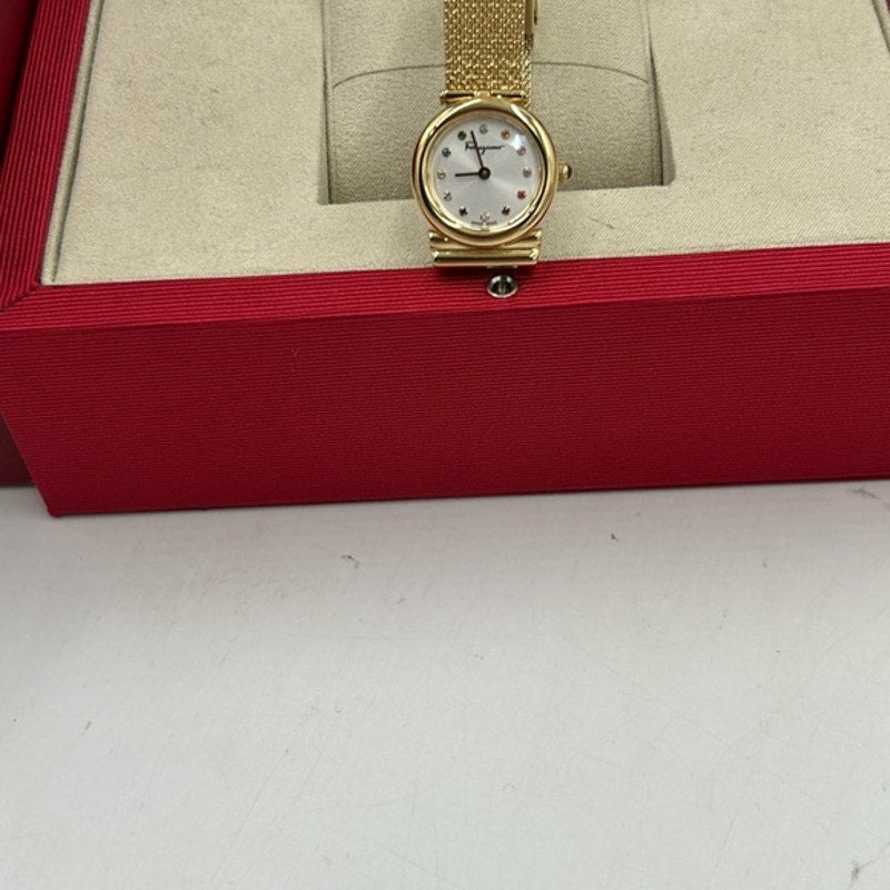 Women Salvatore, Ferragamo Gancini quartz women's gold tone stainless watch