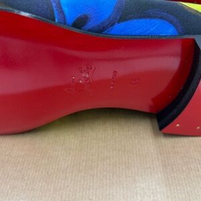 Men's Christian Louboutin dandy chick satin loafer size 44 made in Italy