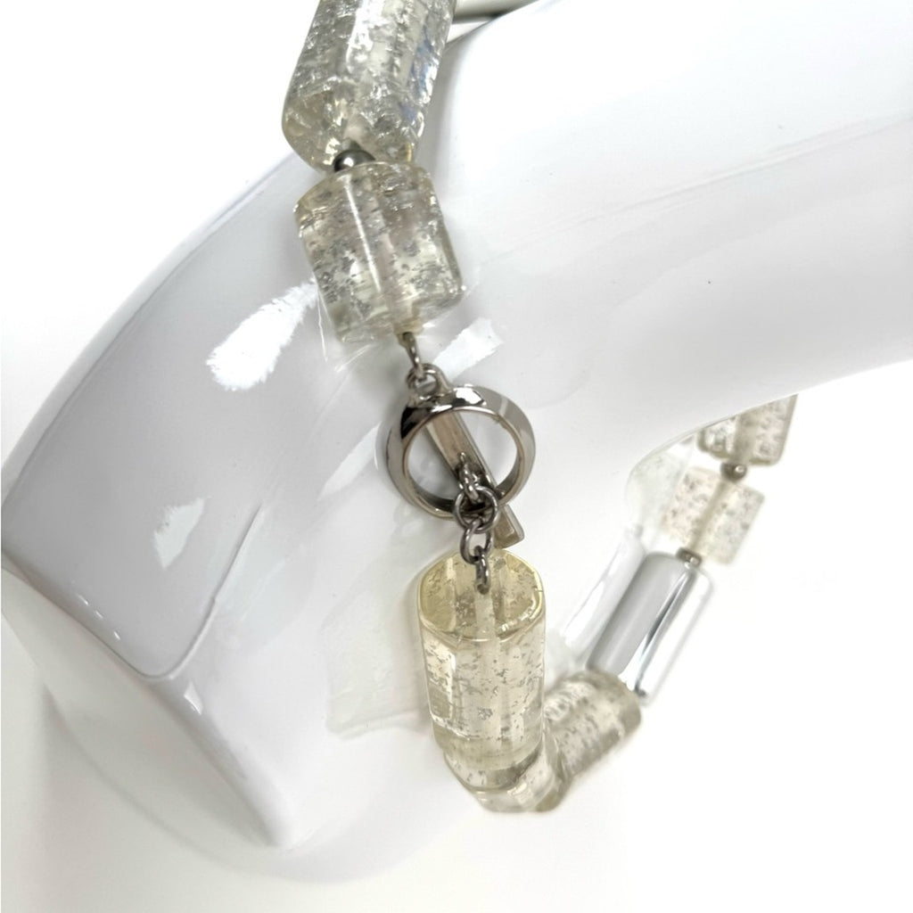 Clear Geometric Statement Necklace Modern Design