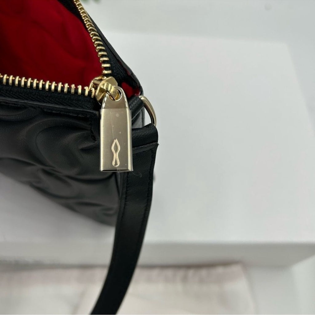 Women's Christian Louboutin shoulder bag CL embossed Napa Leather 
Made in Italy