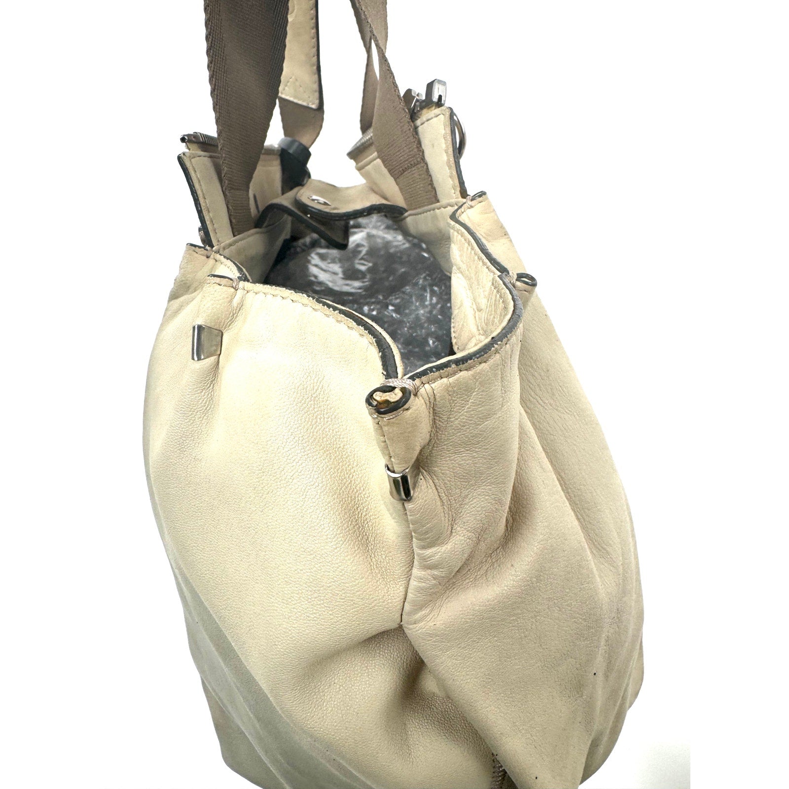 Chloe Cream Suede Leather Hobo Bag