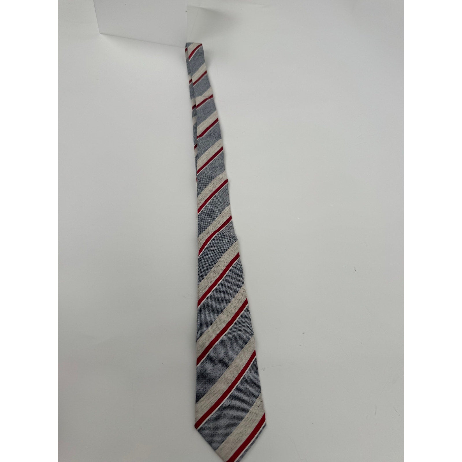 Mattabisch Napoli Striped Multicolor Silk Linen Blend Tie Made in Italy