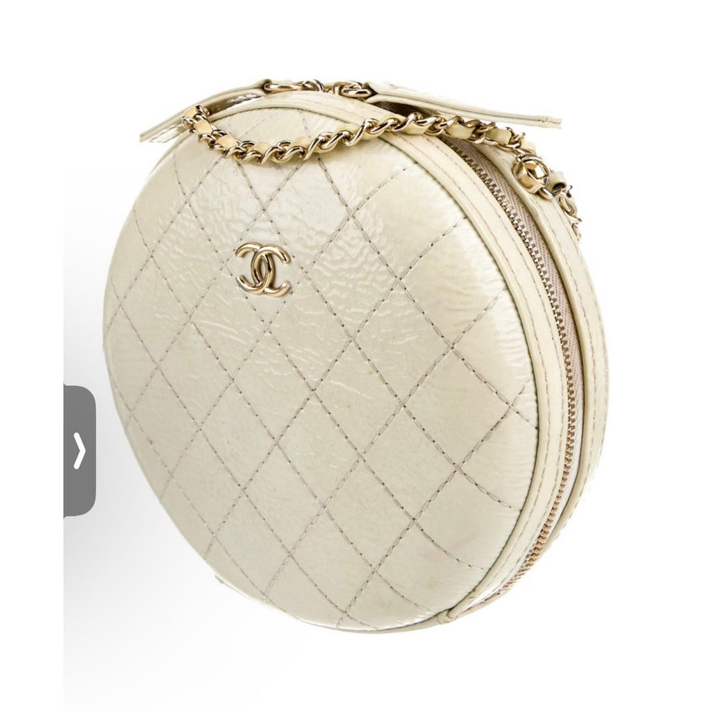 Chanel quilted cc round crossbody bag