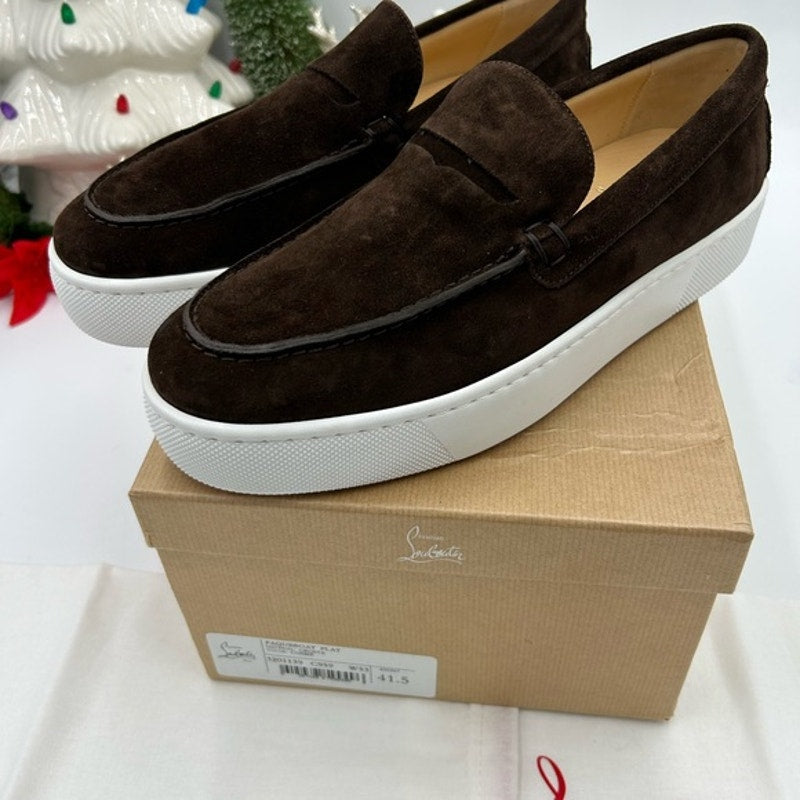 Christian Louboutin Mens PAQUEBOAT suede loafers size 41.5 made in Italy
