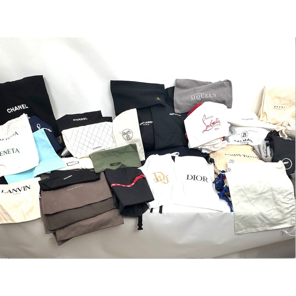 Luxury Designer Dust Bag Lot LV Dior Chanel Gucci Prada YSL Celine Hermes 196 Pc