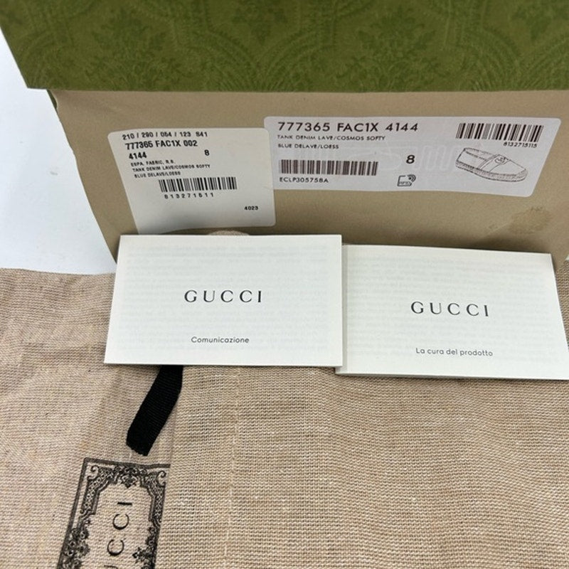 Gucci men's Denim and Gray interlocking G Espadrilles size 8