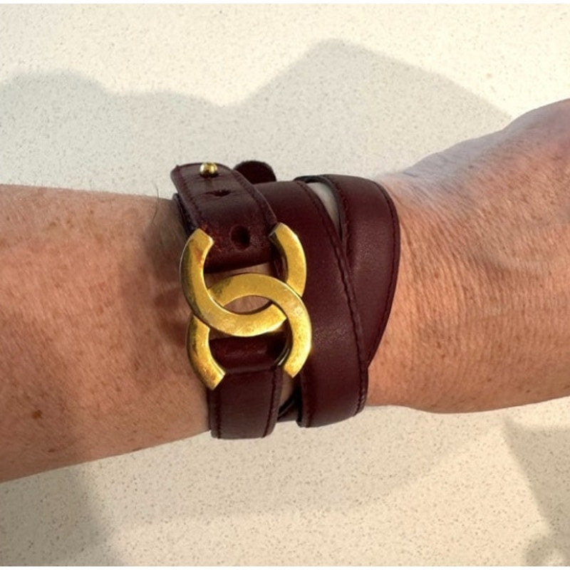 Chanel headband/wrap bracelet/choker/adjustable leather piece. Listing belt only