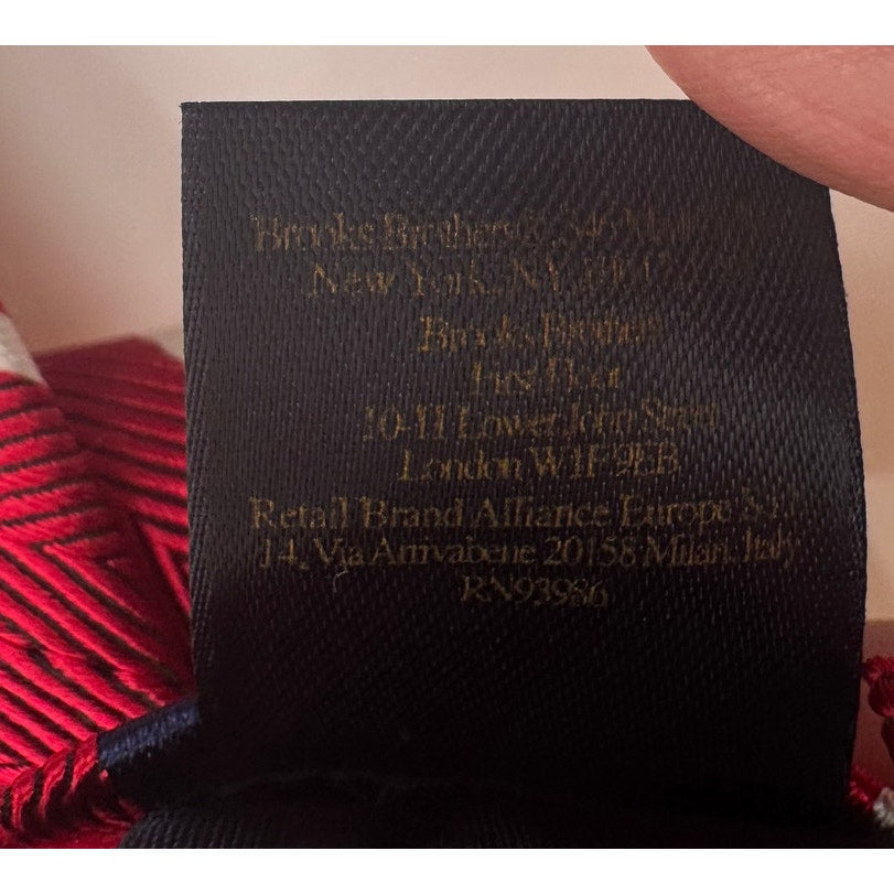 Brooks Brothers NWOT Men's Red & Navy Blue Silk Blend Striped Neck Tie