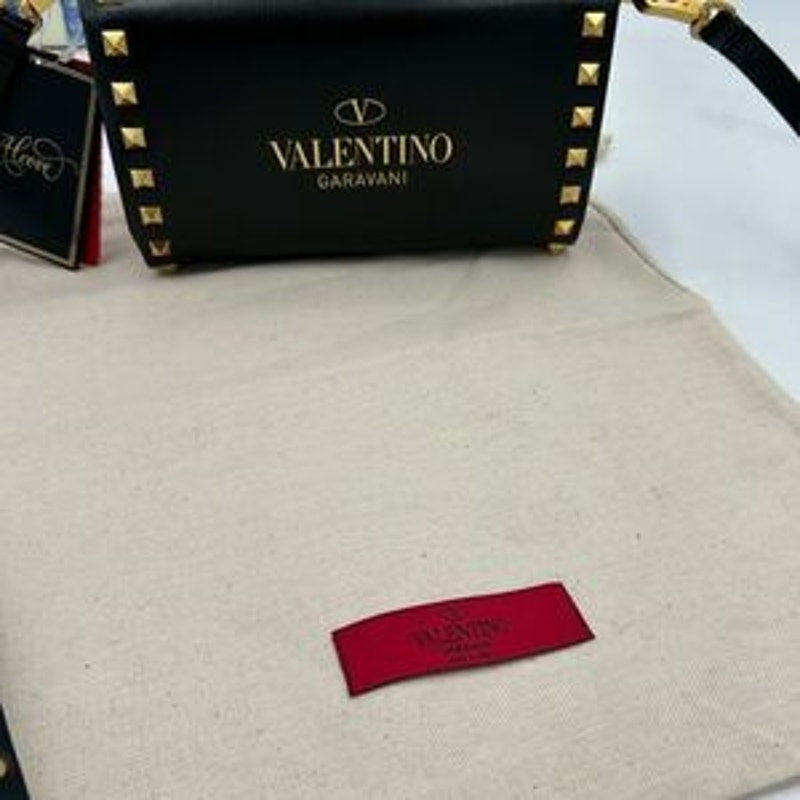 Women’s Valentino Garavani rock, stud, leather shoulder bag made in Italy