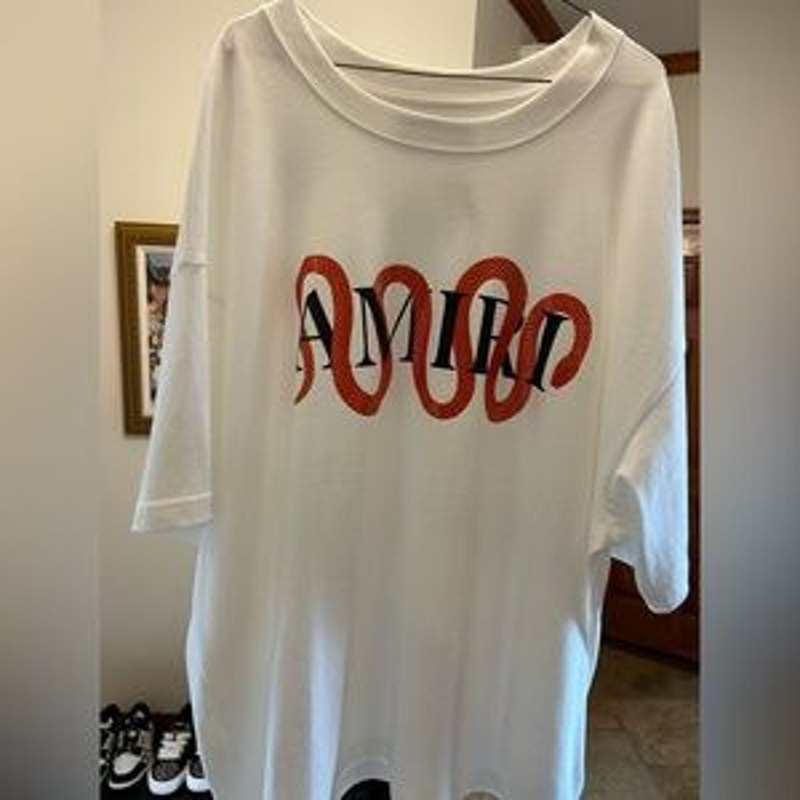 Men's Amiri snake heavyweight cotton T-shirt, size XXXL