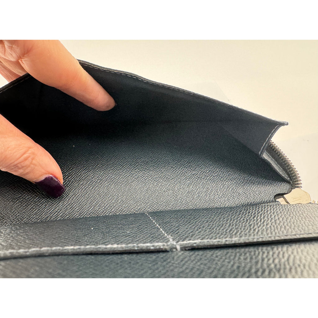 Louis Vuitton Rare Canvas Zippy Vertical Monogram Cobalt Stripe Long Wallet