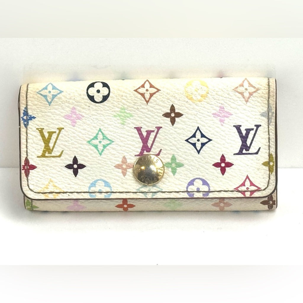 Women’s Louis Vuitton x Murakami monogram snap closure key holder, pink interior