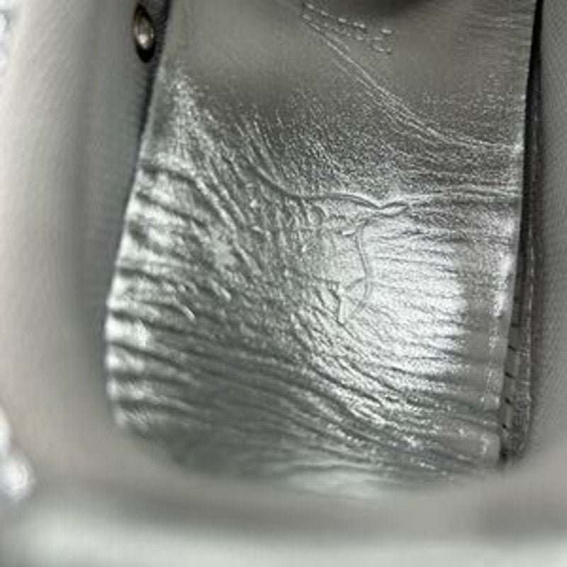 Men's Christian Louboutin tutti rui low top metallic leather sneakers size 43