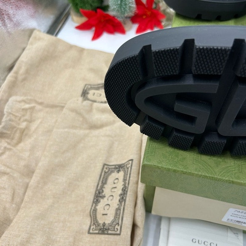 Gucci men's leather Chelsea boots size 7 fits 8 US made in Italy