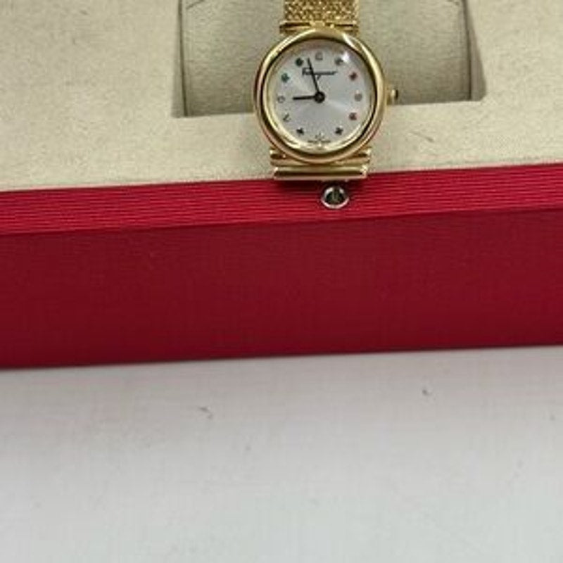 Women Salvatore, Ferragamo Gancini quartz women's gold tone stainless watch