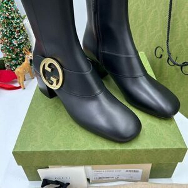 Women’s Gucci, Leather GG Blondie, 55 mm ankle boots size 41 made in Italy