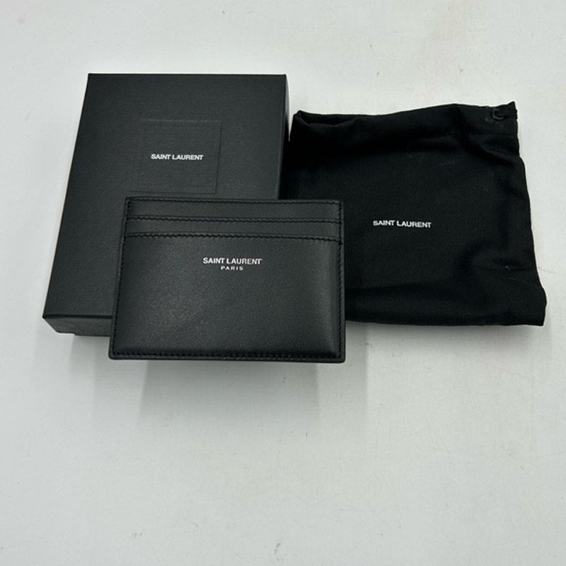 Saint Laurent Paris, credit card case in smooth black leather made in Italy