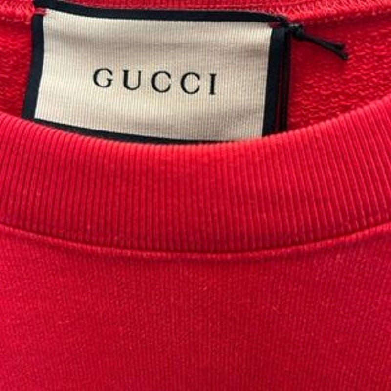 Men's Gucci logo embroidered cotton jersey sweatshirt, size XL made in Italy