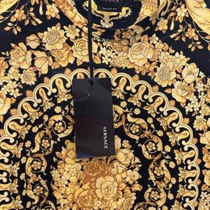 Men's Versace barocco print organic cotton T-shirt size small made in Italy