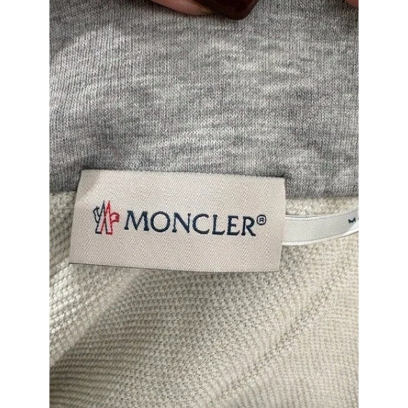 Moncler Men’s 2XL Gray Zip-Up Hoodie – Metallic Puffed Lettering (NWOT)