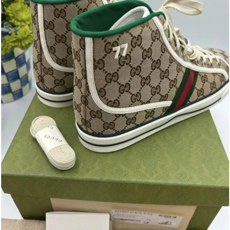 Men's Gucci tennis 1977 high top sneakers size 13 made in Italy