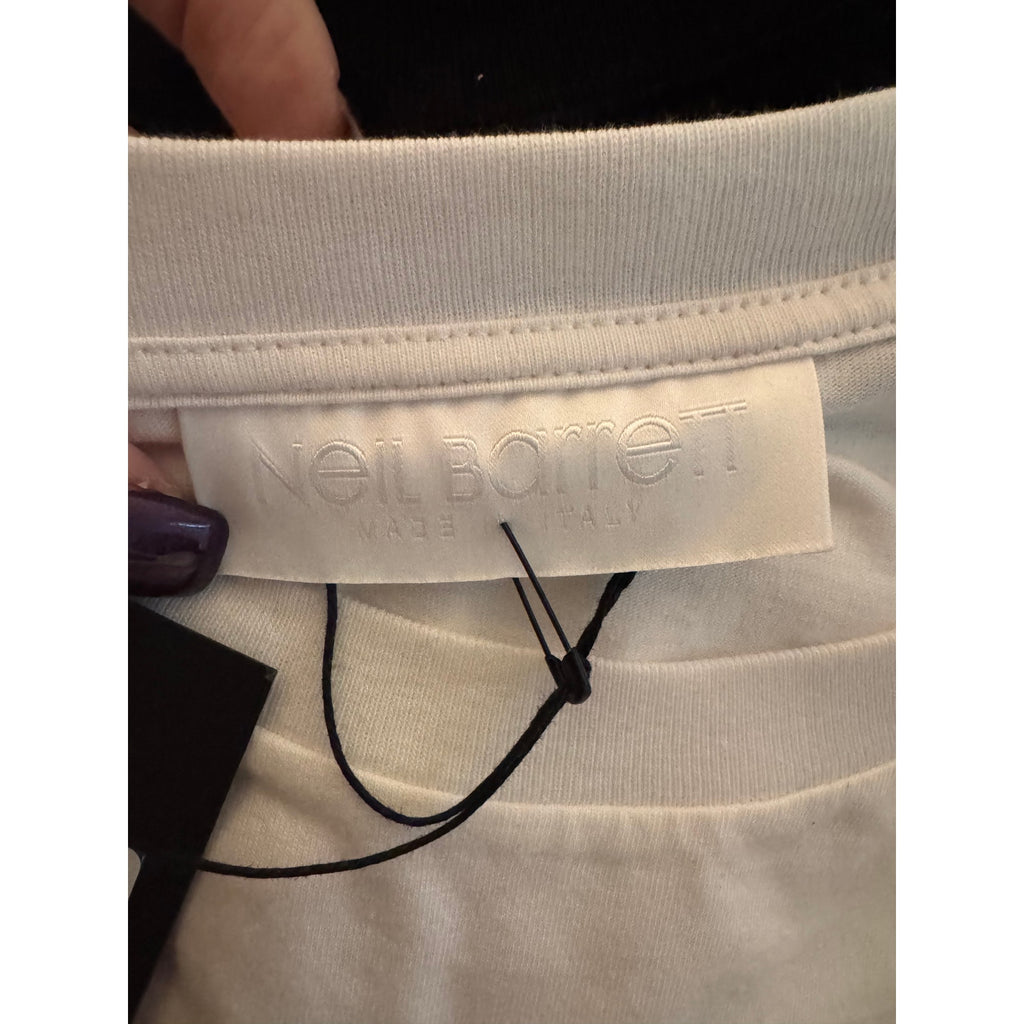 Men's Neil Barrett NWT White "A Kind Of Red" Graphic Short Sleeve T-Shirt Size L