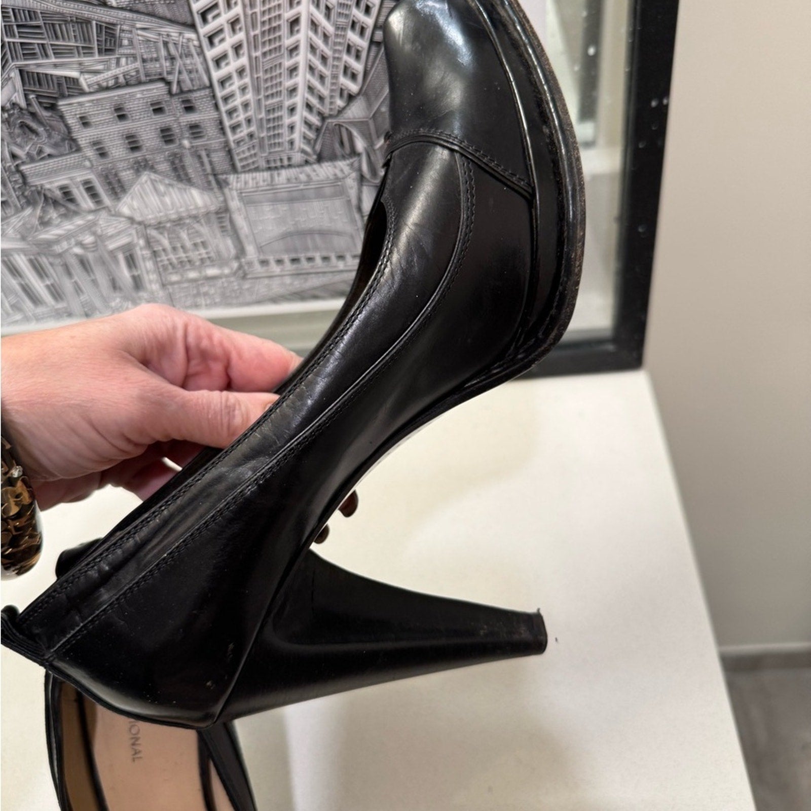 CNC Costume National Women's Black Leather Shoes Size 40, women’s 9.5