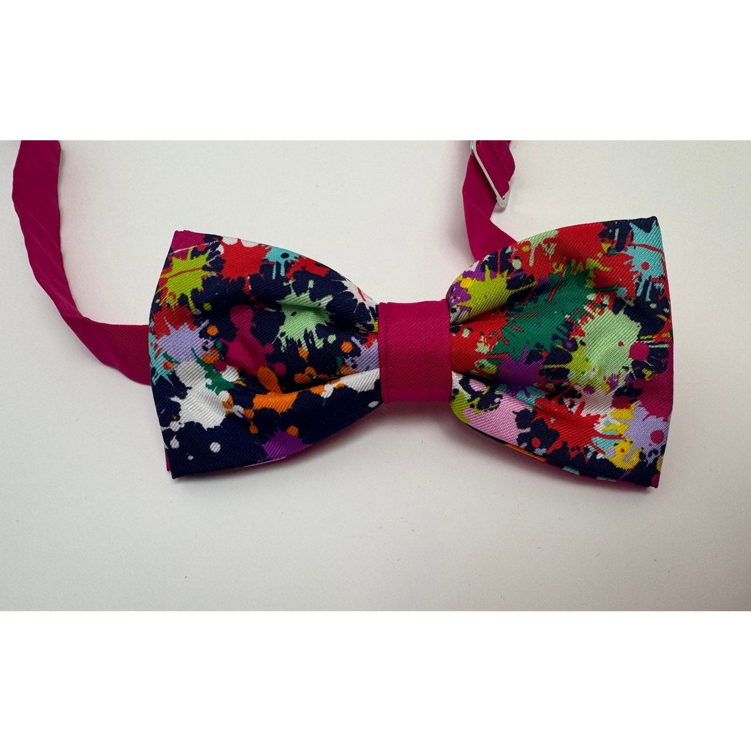FEFE Napoli Men's NWT Silk Multicolor Paint Splatter Abstract Art Bow Tie