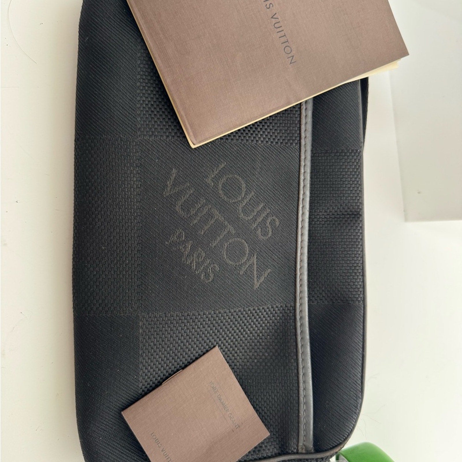 LV Black Damier Ebene Geronimos Cross Body Fanny Pack Bum Bag- READ DESCRIPTION