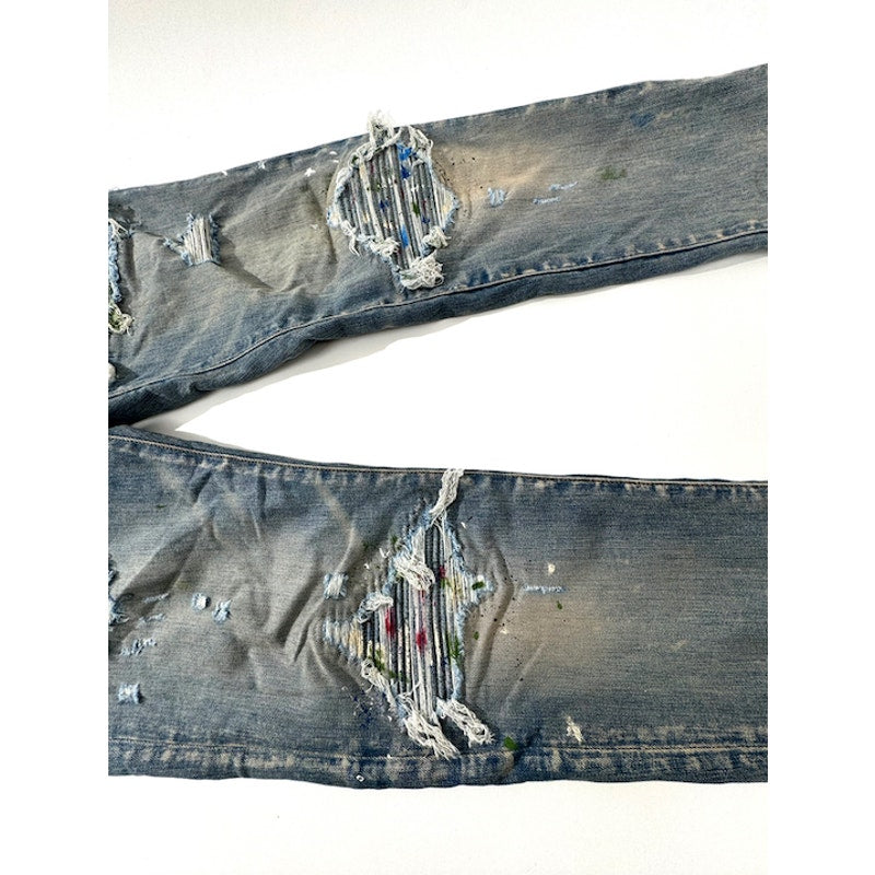 Mens AMIRI mx1 paint splatter light wash patch size 32 immaculate