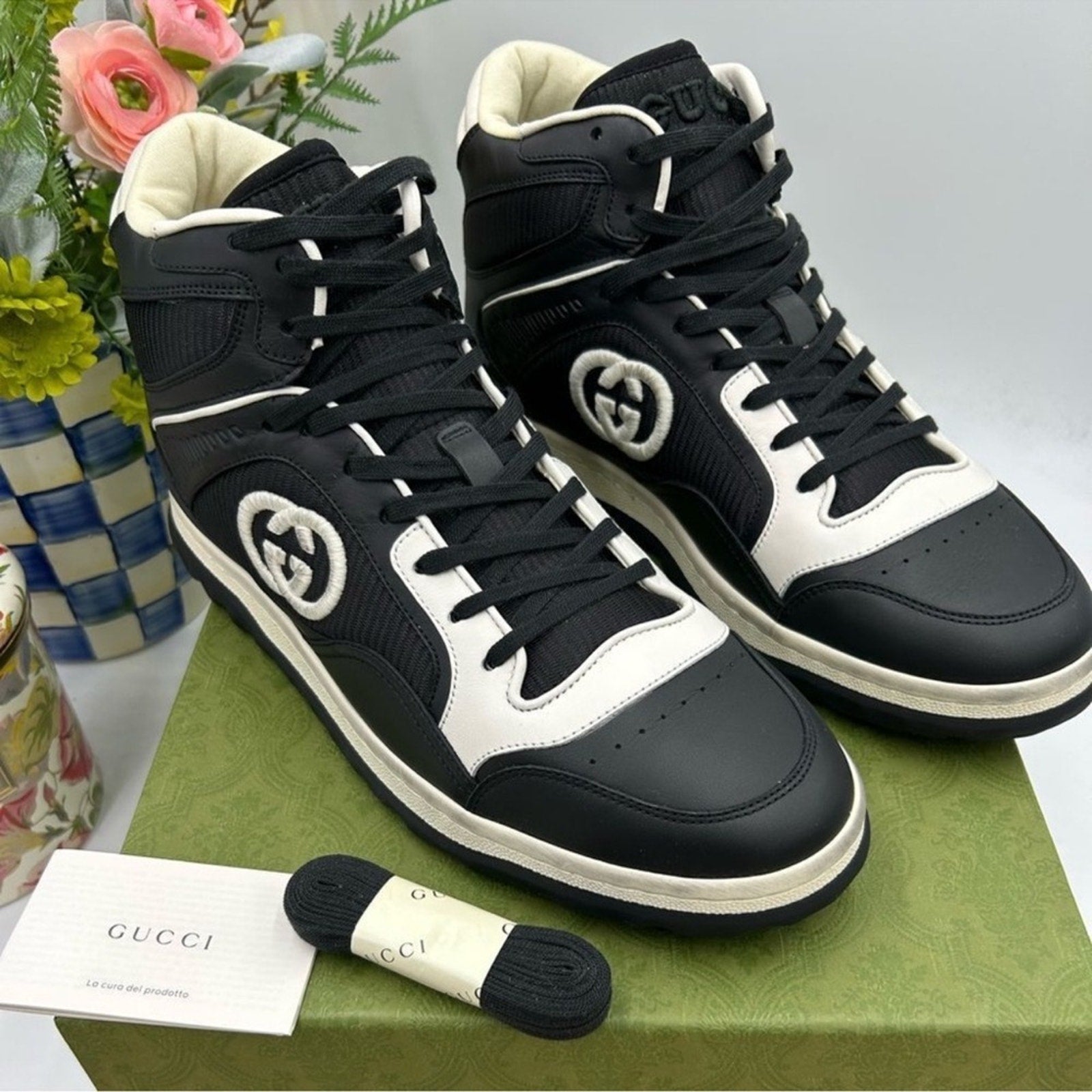 Men's Gucci Mac 80 high top leather sneakers size 10.5 made in Italy