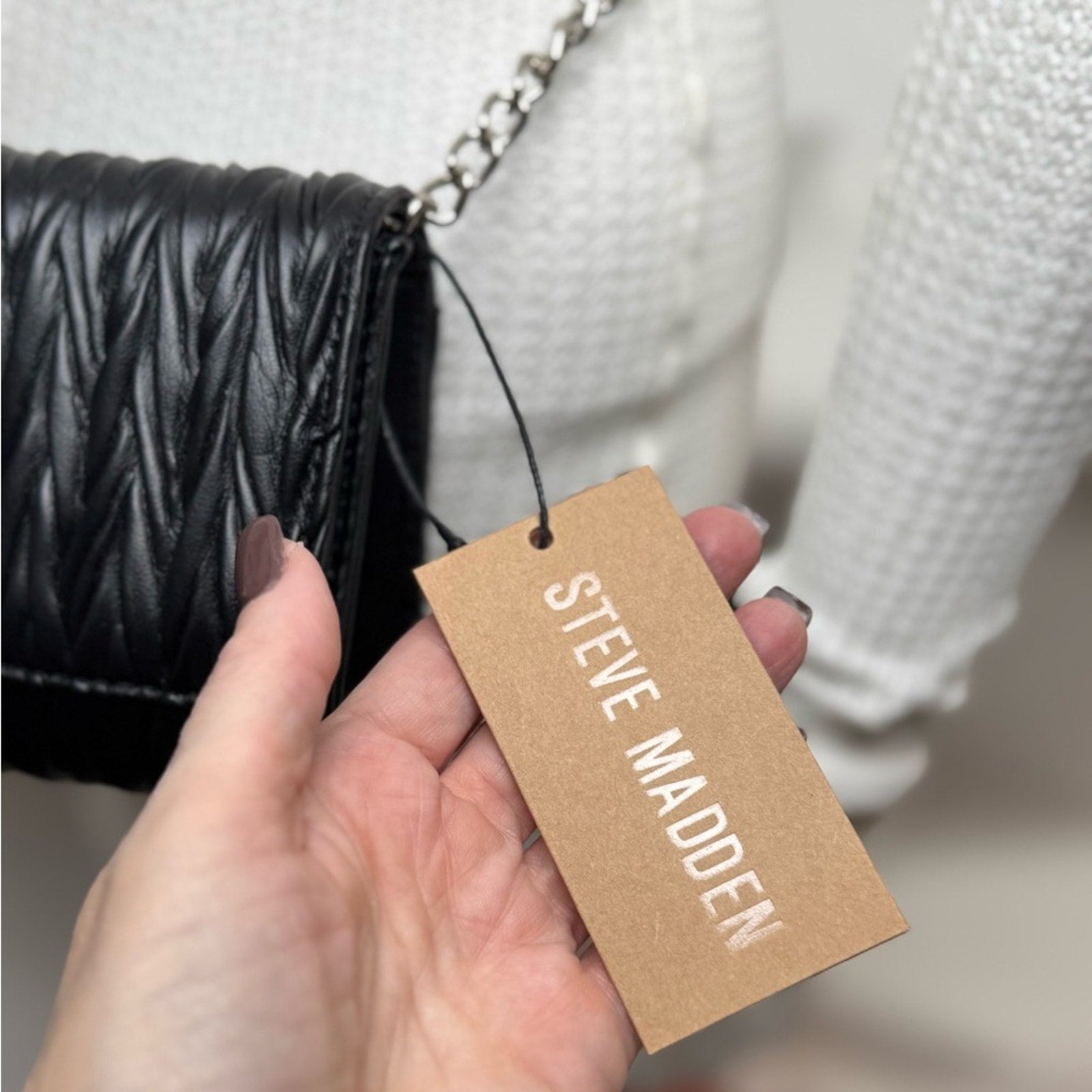 Steve Madden Black Matelasse bag