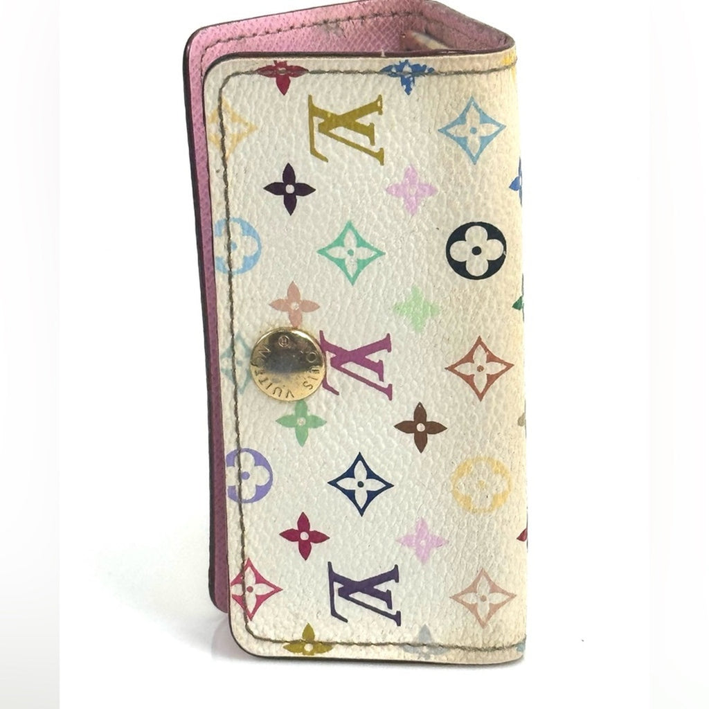 Women’s Louis Vuitton x Murakami monogram snap closure key holder, pink interior